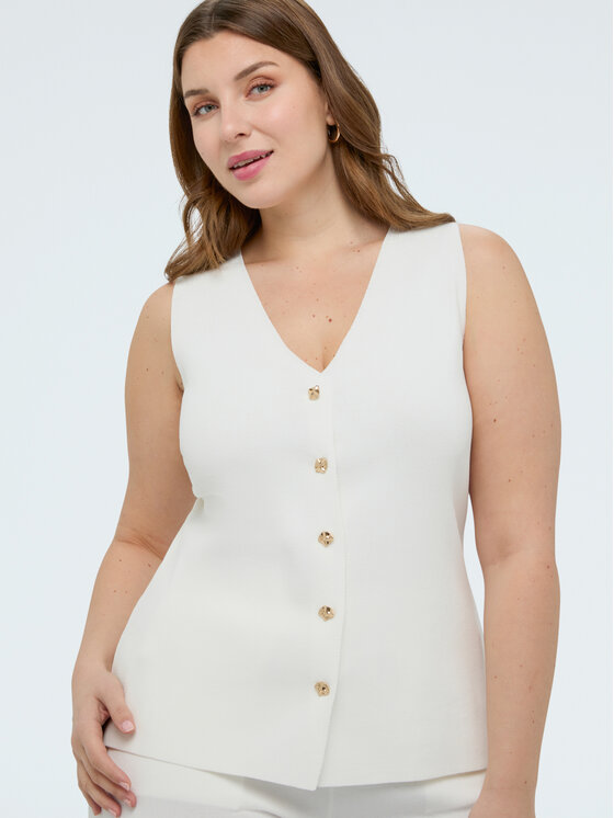 Fiorella Rubino Fiorella Rubino Gilet M089L008362N011 Bianco Regular Fit