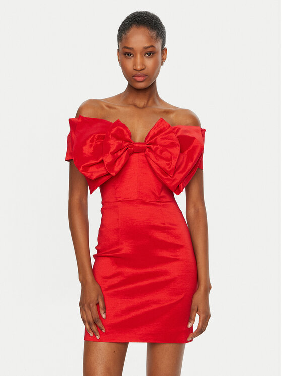Bardot Bardot Коктейлна рокля 54327DB2 Червен Slim Fit