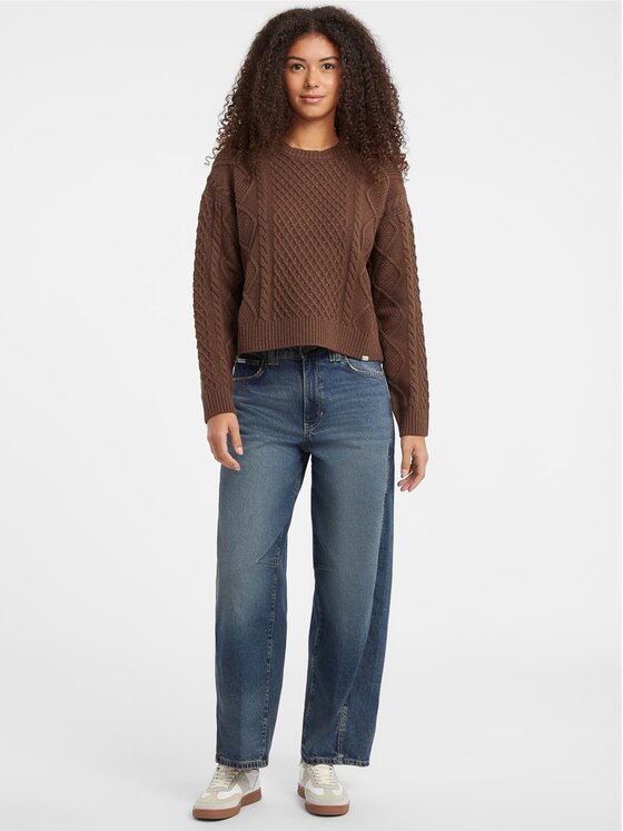 Guess Jeans Guess Jeans Πουλόβερ 178813 Καφέ Classic Fit