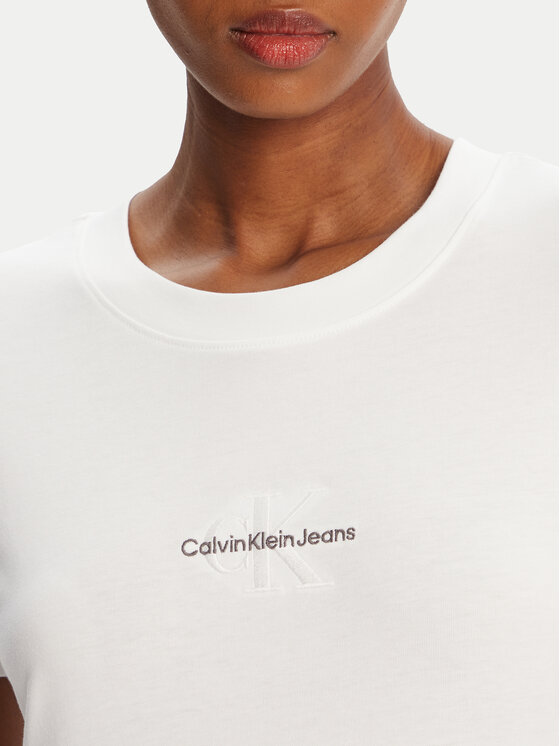 Calvin Klein Jeans Calvin Klein Jeans Tričko Monologo J20J223563 Biela Slim Fit
