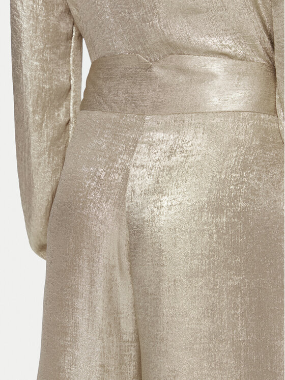 Rinascimento Rinascimento Kalhoty z materiálu CFC0121737003 Zlatá Regular Fit
