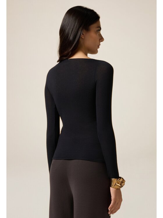 Oltre Oltre T-shirt G049J104293N033 Nero Slim Fit