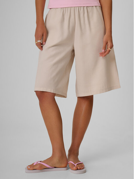 4F 4F Szorty materiałowe OCEANS KEEPERS Kremowy Loose Fit