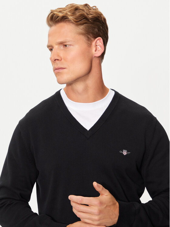 Gant Gant Sweter Classic 8030562 Czarny Regular Fit