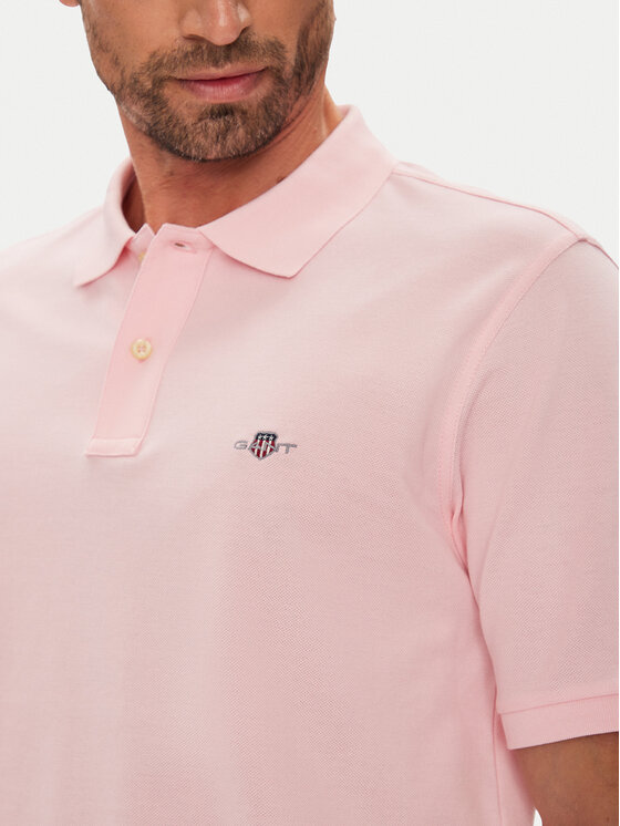 Gant Gant Polo marškinėliai Shield Piqué 2210 Rožinė Regular Fit