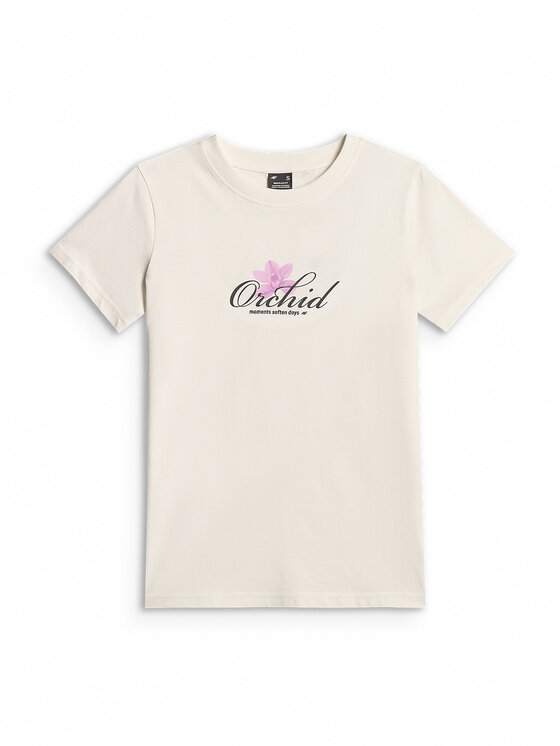 4F 4F T-Shirt TROPIC ORCHID Biały Regular Fit