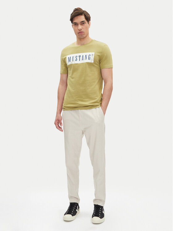 Mustang Mustang T-Shirt Austin 1016274 Zielony Regular Fit