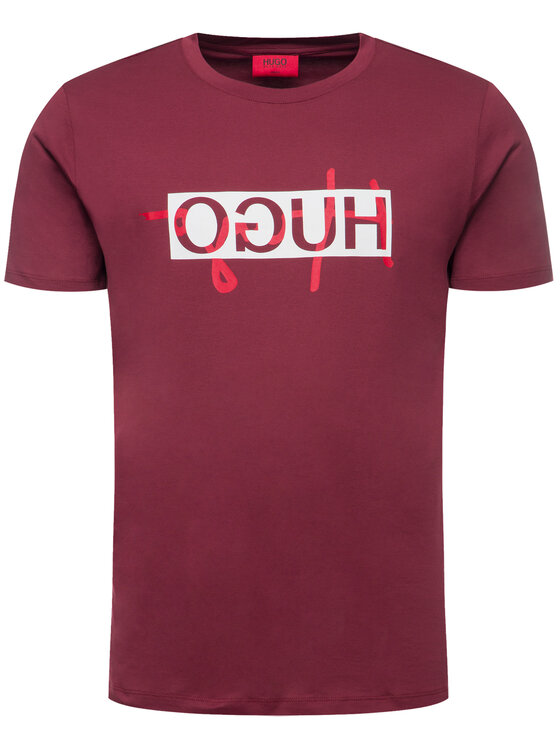 HUGO Hugo Marškinėliai Unisex Dicagolino 201 Vyšninė Regular Fit