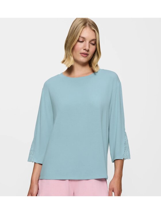 Triumph Triumph Koszulka piżamowa Aura Spotlight Top Niebieski Regular Fit