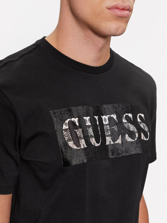 Guess Guess T-krekls M4RI70 K9RM1 Melns Slim Fit