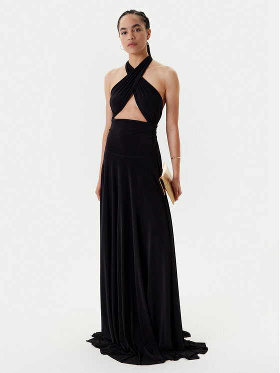 NORMA KAMALI NORMA KAMALI Официална рокля KK1253PLO61001 Черен Slim Fit