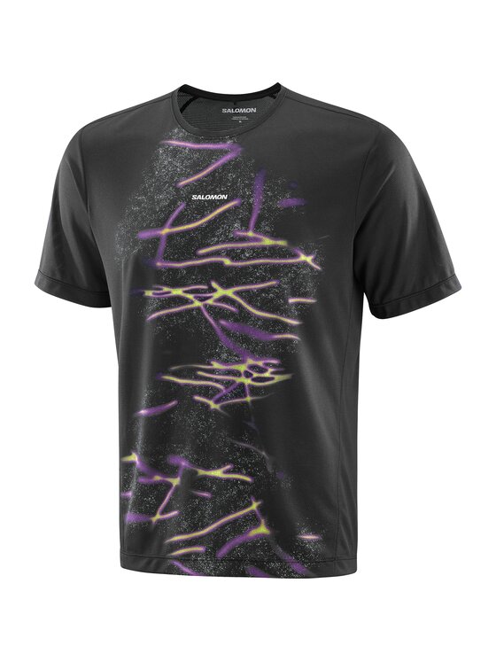 Salomon Salomon Koszulka techniczna SHAKEout CORE SS TEE GRAPHIC Czarny Regular Fit
