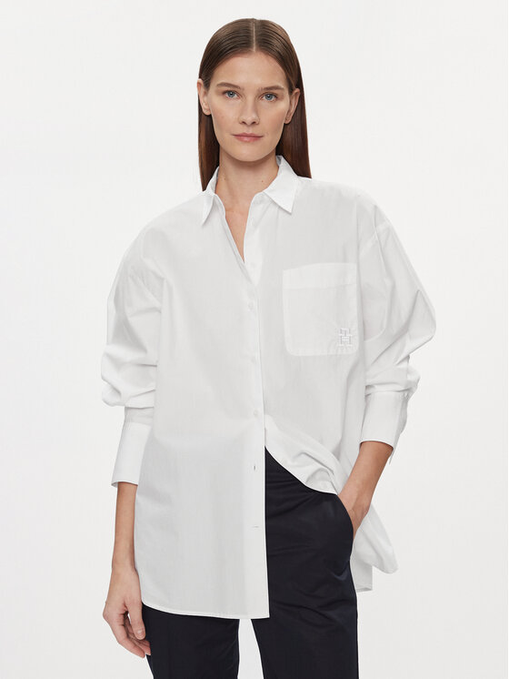 Tommy Hilfiger Tommy Hilfiger Košulja Essential WW0WW40540 Bijela Loose Fit