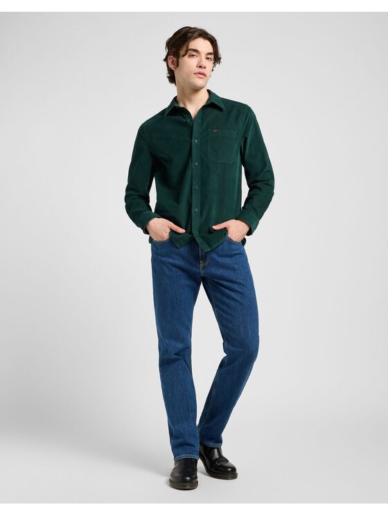 Lee Lee Koszula SURE SHIRT Zielony Regular Fit