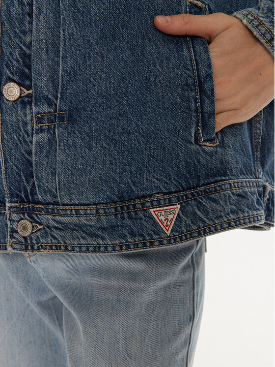 Guess Guess Džinsinė striukė W4YN21 D5B65 Mėlyna Classic Fit