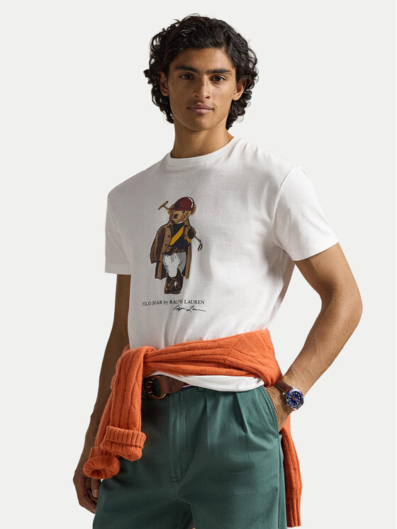 Polo Ralph Lauren Polo Ralph Lauren T-Shirt 710B16611001 Bílá Slim Fit