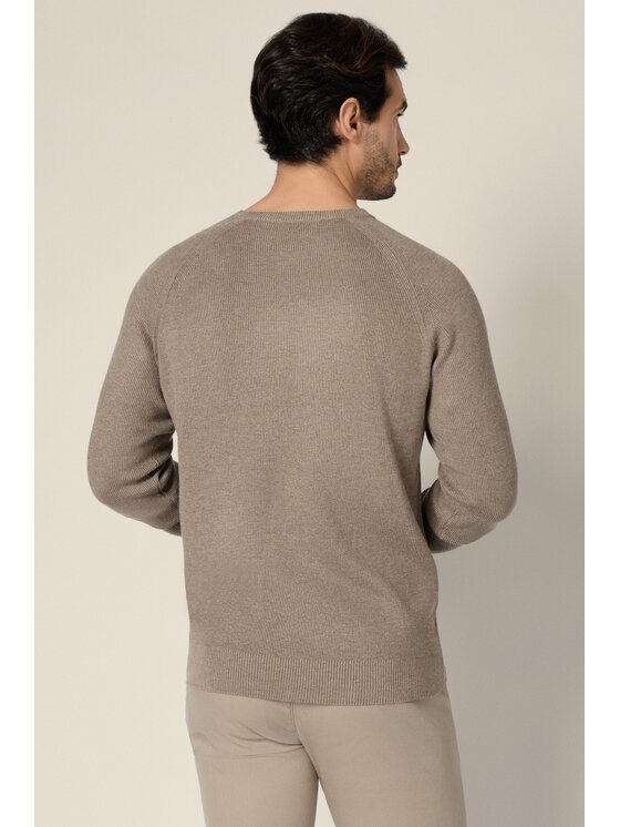 Lancerto Lancerto Sweter Baldir SW073225000064 Beżowy Regular Fit