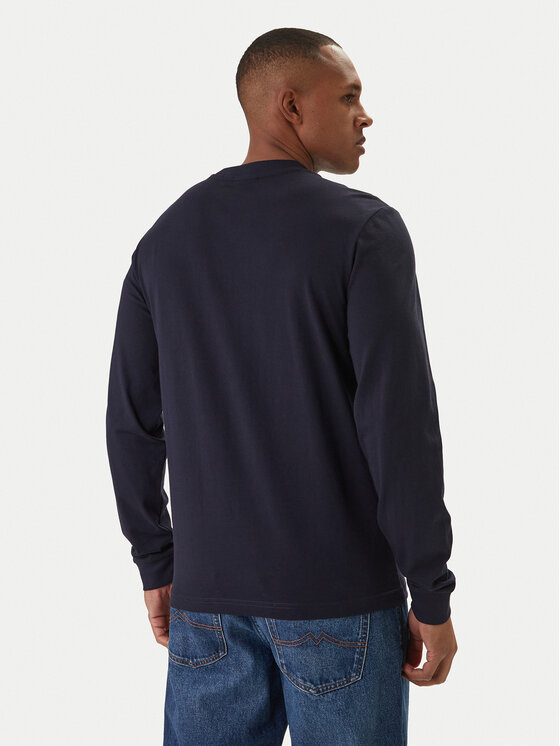 Napapijri Napapijri Hosszú ujjú S-Box Logo NP0A8BC5 Sötétkék Regular Fit