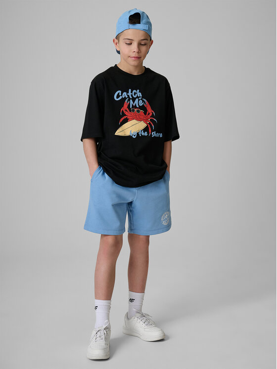 4F 4F T-Shirt WAVE RIDERS CLUB Czarny Loose Fit