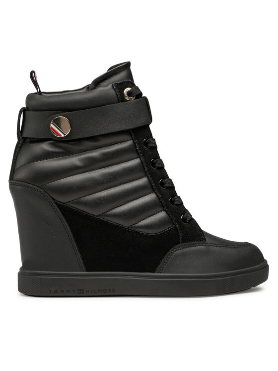 Tommy Hilfiger Tommy Hilfiger Αθλητικά Wedge Sneaker Boot FW0FW06752 Μαύρο