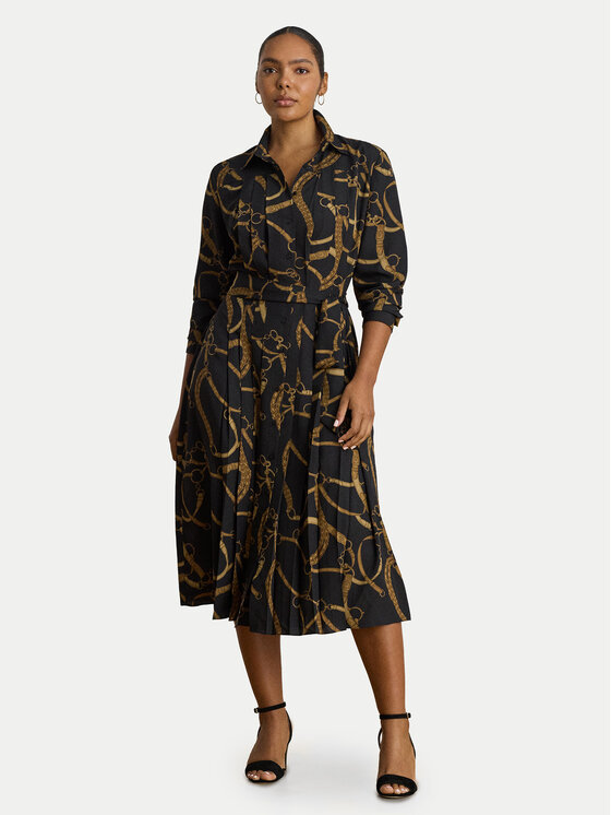 LAUREN RALPH LAUREN LAUREN RALPH LAUREN Haljina košulja 200P13730001 Crna A-Line Fit