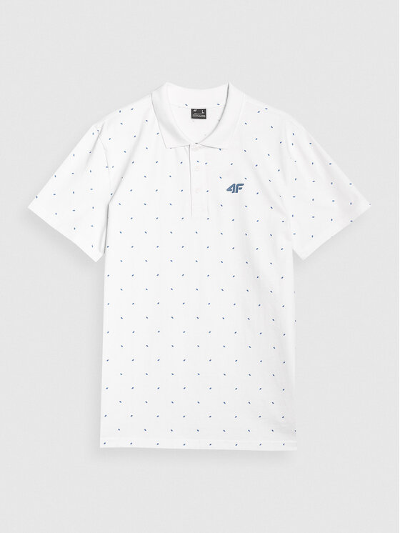 4F 4F Polokošeľa 4FWSS25TPTSM703-10S Biela Regular Fit