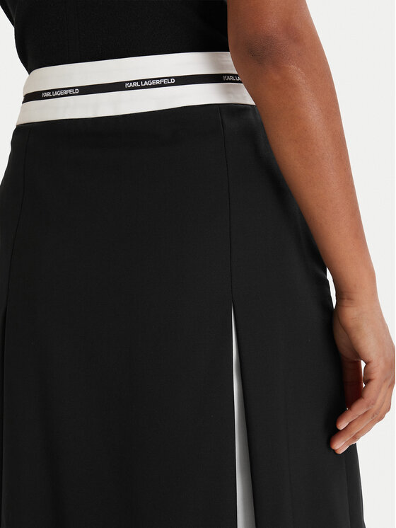 KARL LAGERFELD KARL LAGERFELD Cпідниця-міні B1W12005 Чорний Regular Fit