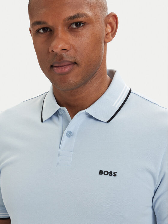 BOSS BOSS Tricou polo Paul 50506193 Albastru deschis Slim Fit