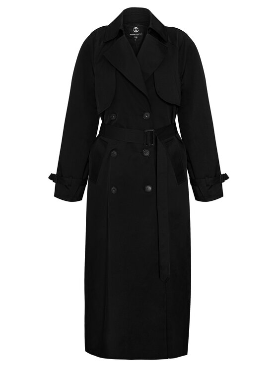Magda Matyja Magda Matyja Trencz KIM COAT BLACK Czarny Long Fit