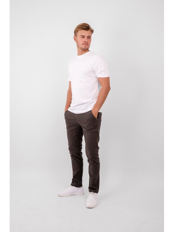 TeeShoppen TeeShoppen Chinosy 'Perform Collection' Brązowy Regular Fit