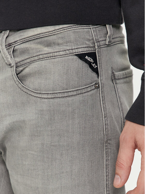 REPLAY Replay Jeansy M914Y.000.51A 626 Szary Slim Fit