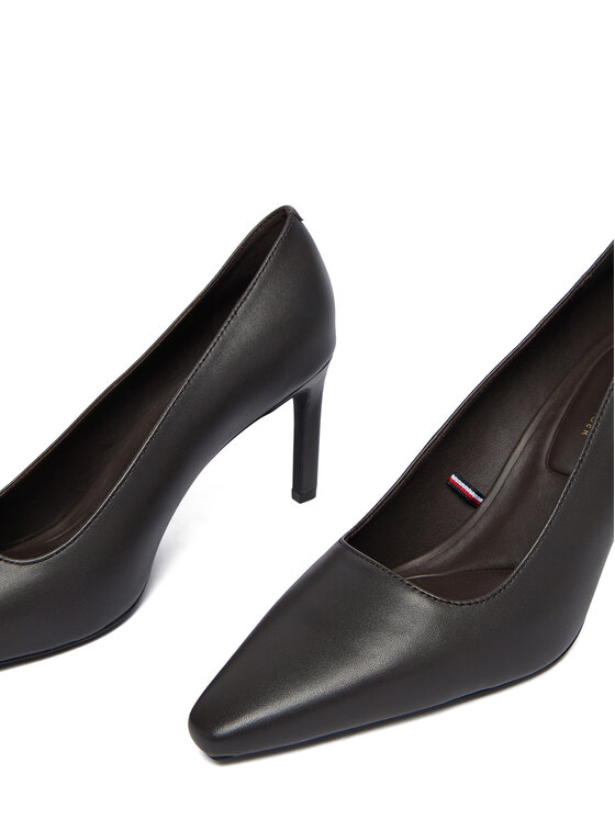 Tommy Hilfiger Tommy Hilfiger Czółenka Th Logo Lth Pump Slanted Hl FW0FW09008 Czarny