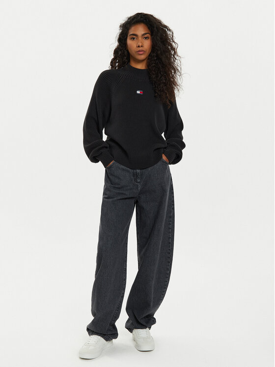 Tommy Jeans Tommy Jeans Golfas Tjw Badge DW0DW19912 Juoda Regular Fit