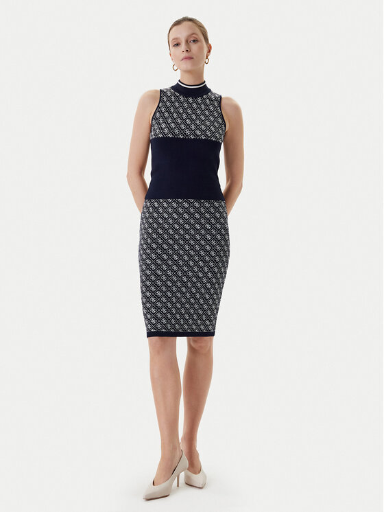 Guess Guess Ceruzaszoknya W4BD53 Z37K0 Sötétkék Regular Fit