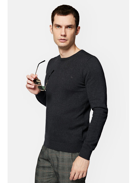 Lancerto Lancerto Sweter Tony SW073223000072 Szary Regular Fit
