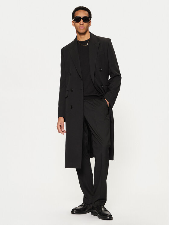AMI PARIS Prechodný kabát HCO319.WV0037 Čierna Regular Fit