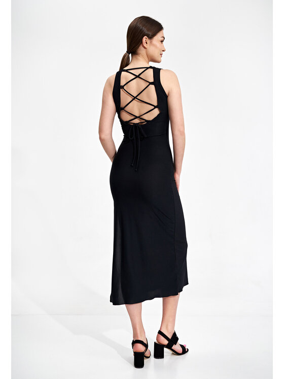 FIGL FIGL Šaty M864 Černá Slim Fit