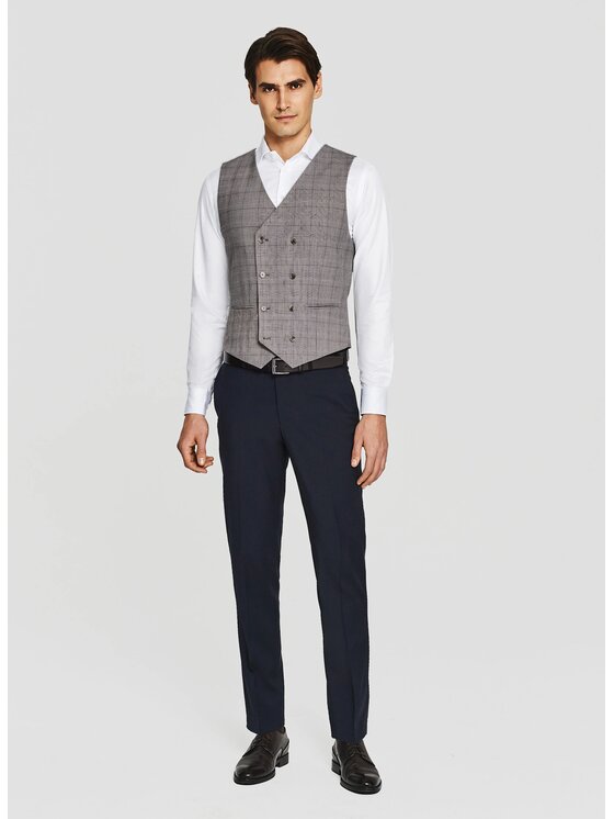Pako Lorente Pako Lorente Kamizelka garniturowa P26SF-8X-008 Szary Slim Fit