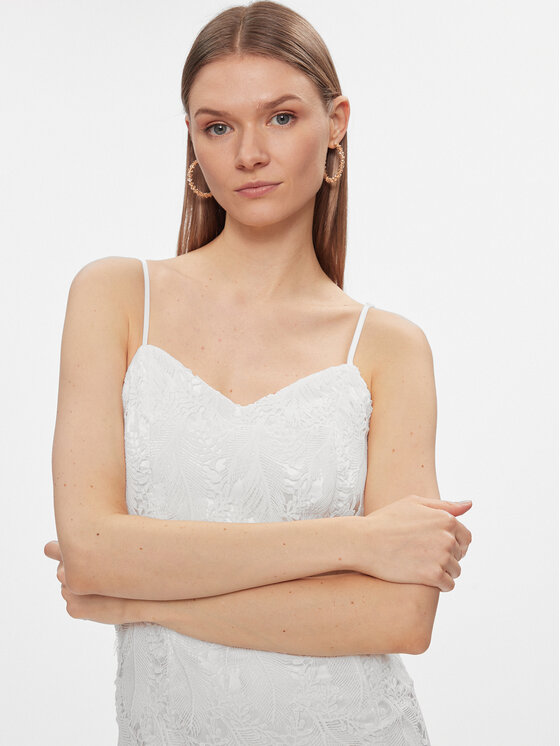 YAS YAS Φόρεμα κοκτέιλ Toni 26032058 Λευκό Regular Fit
