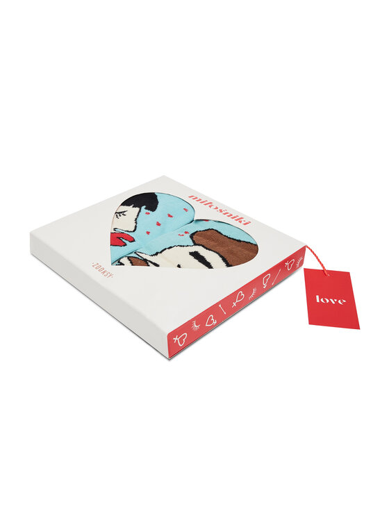 Zooksy Zooksy Zestaw 2 par wysokich skarpet unisex Miłośmolo Box Błękitny