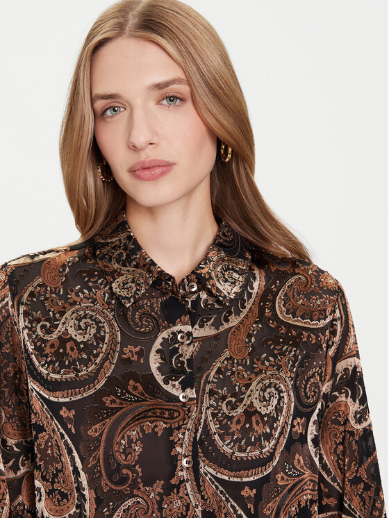 Guess Guess Koszula W5BH78 W2770 Brązowy Regular Fit