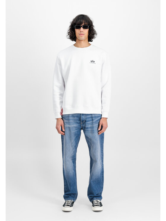 Alpha Industries Alpha Industries Mikina Basic Small Logo Sweatshirt Biela Regular Fit