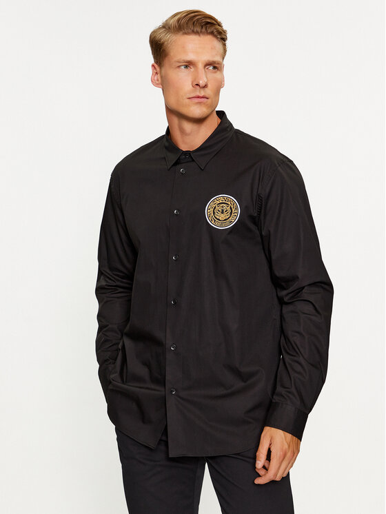 Just Cavalli Košeľa 75OALYS4 Čierna Slim Fit