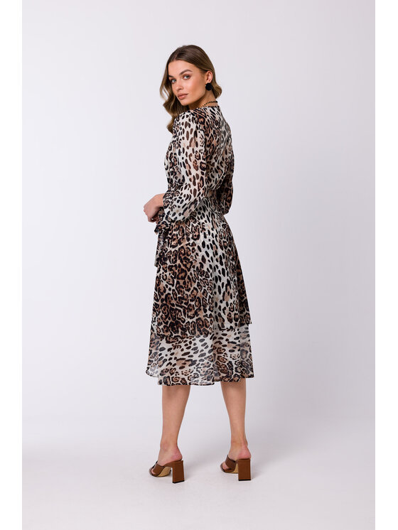 Stylove Stylove Každodenné šaty S341 Hnedá Regular Fit
