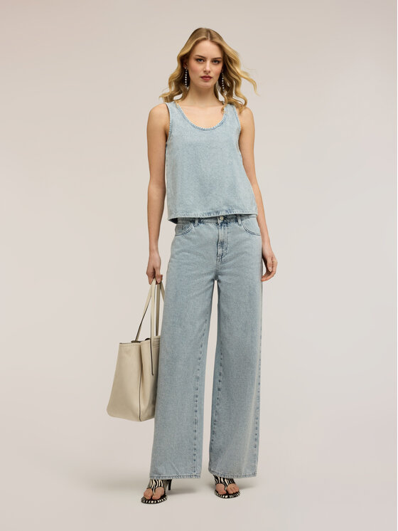 Motivi Motivi Top D024Q000530N004 Turchese Regular Fit