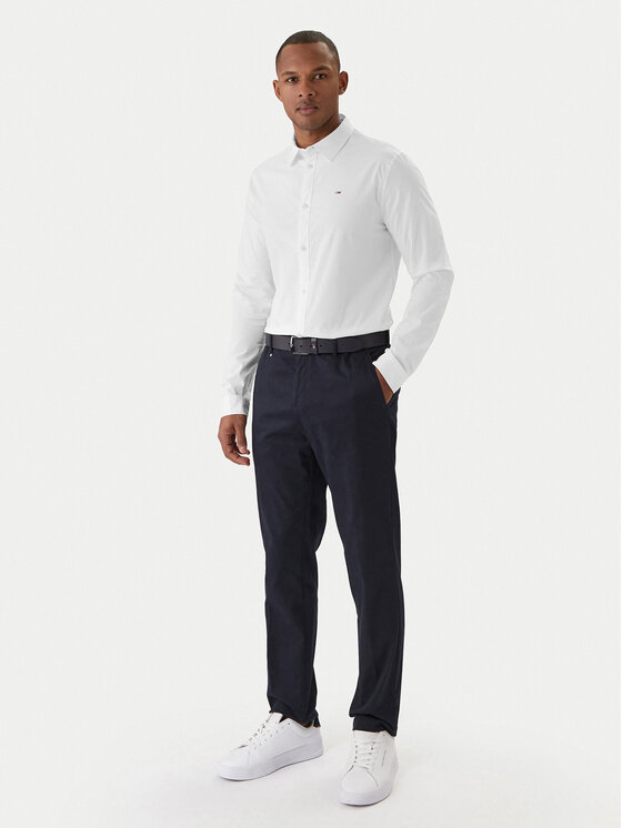 Tommy Jeans Tommy Jeans Marškiniai DM0DM04405 Balta Slim Fit