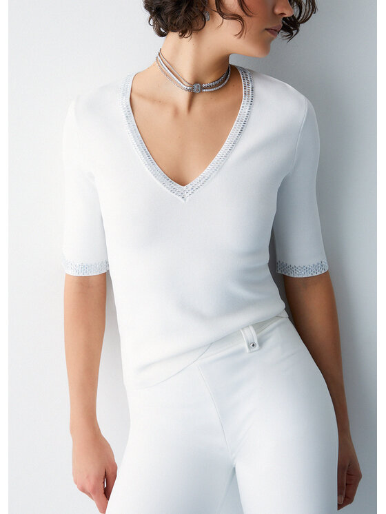 Liu Jo Liu Jo Maglione WA6222MS55N10701 Bianco Regular Fit