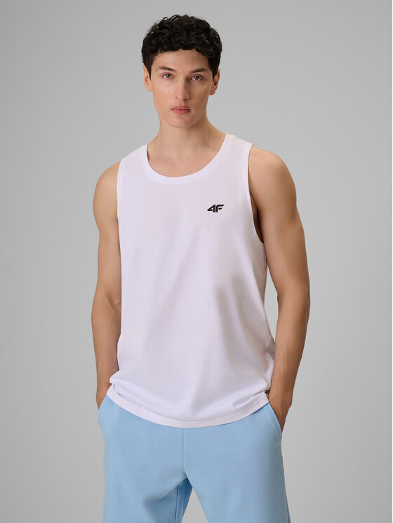 4F 4F Tank top BASIC 5 Biały Regular Fit
