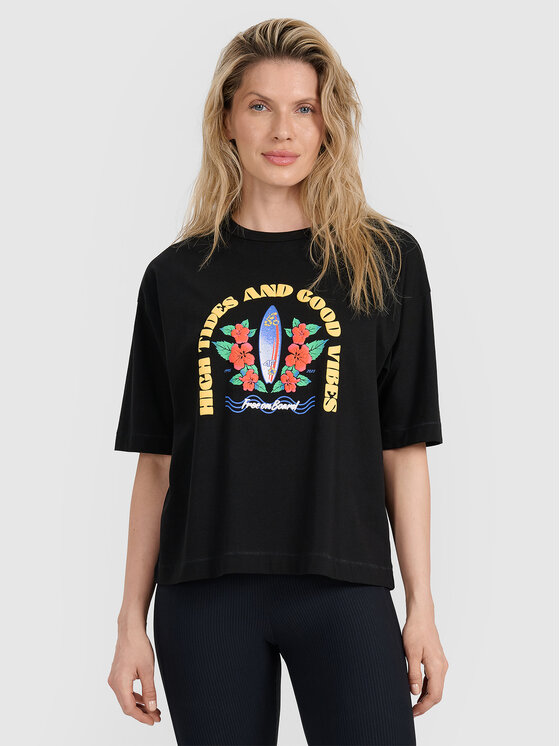 4F 4F T-Shirt FOB SUMMER Czarny Oversize