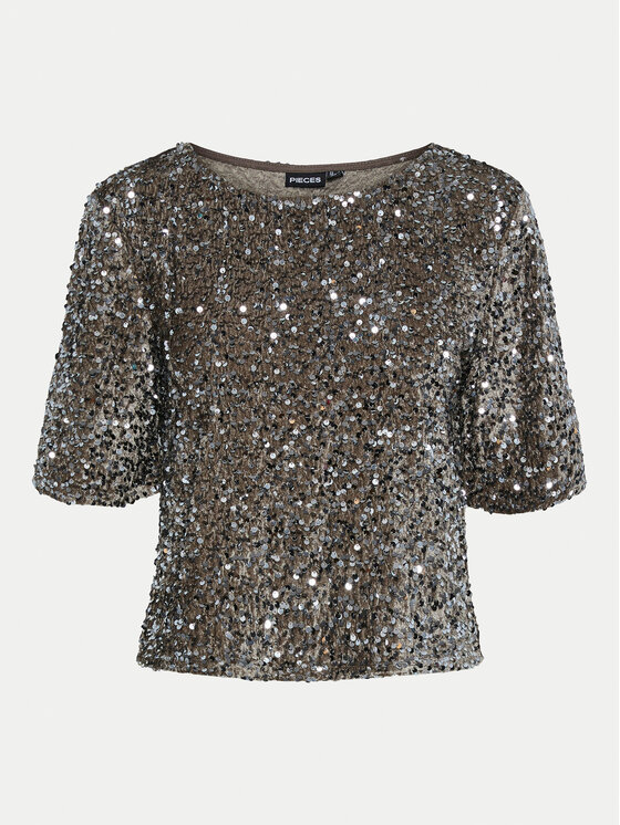 Pieces Pieces Bluză Kam 17132951 Auriu Regular Fit